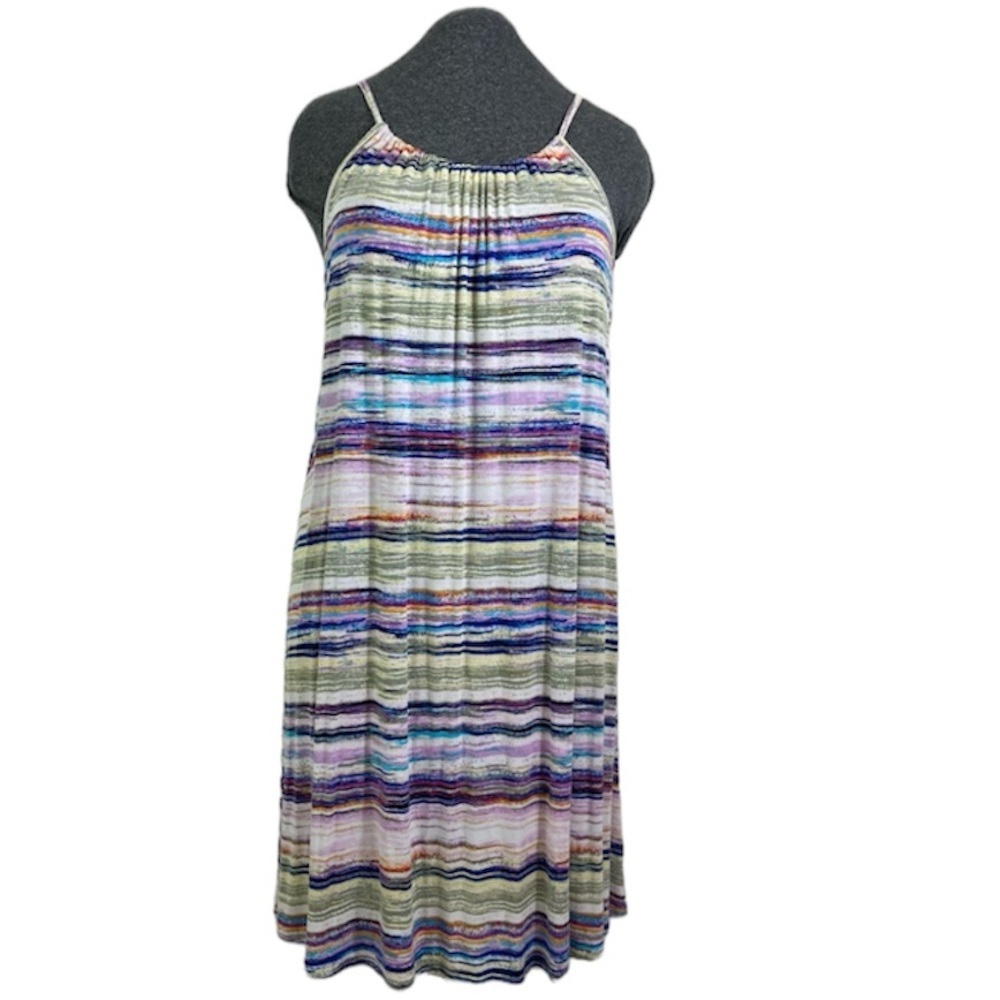 CUPIO Colorful Striped Midi Sundress XL - Spaghetti Straps A-Line